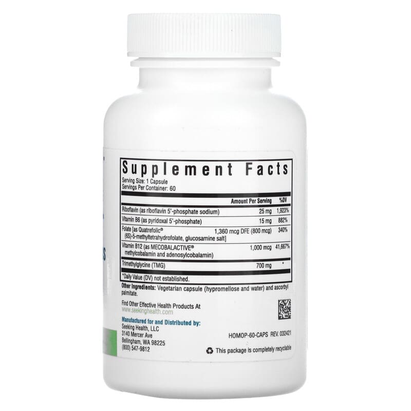 Seeking Health, HomocysteX Plus, 60 Vegetarian Capsules 810007520483