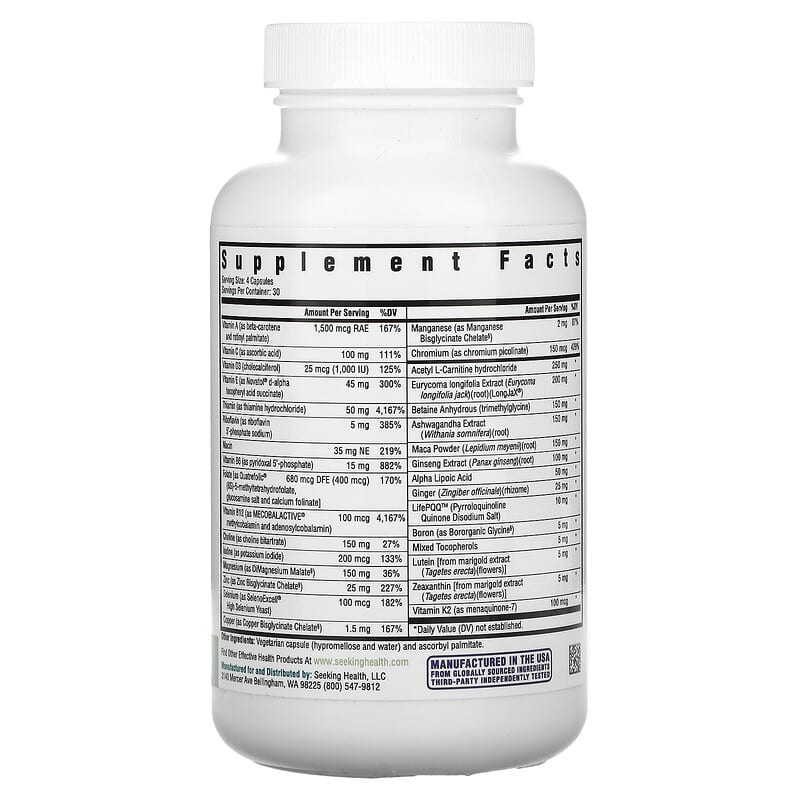 Seeking Health, Optimal Man, 120 Vegetarian Capsules 810007521640