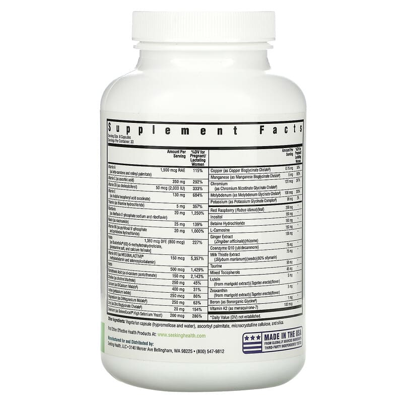 Seeking Health, Optimal Prenatal, 240 Vegetarian Capsules 810007520810