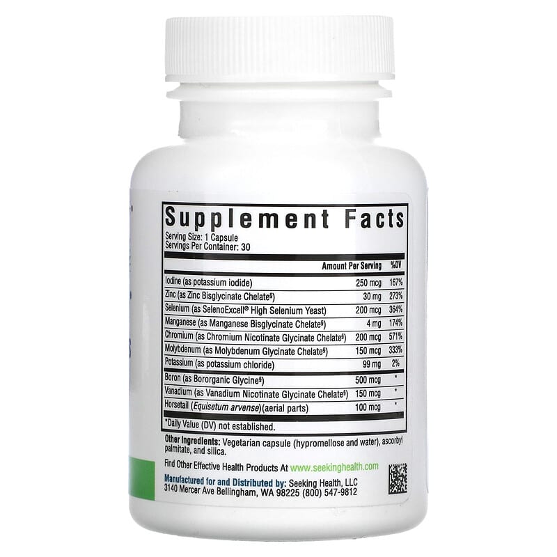 Seeking Health, Trace Minerals Complex II, Iron & Copper Free, 30 Vegetarian Capsules 810007521275