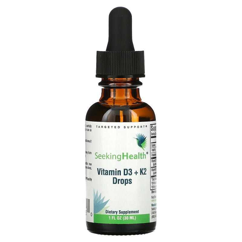 Seeking Health, Vitamin D3 + K2 Drops, 1 fl oz (30 ml) 810007521350