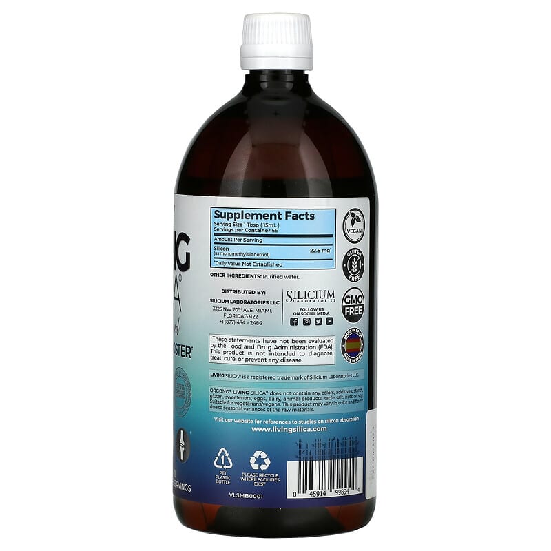 Silicium Laboratories LLC, Orgono Living Silica, Collagen Booster, 33.8 fl oz (1 L) 45914998944