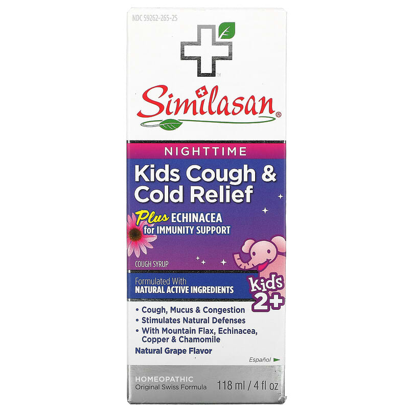 Similasan Kids Cough & Cold Relief Nighttime Kids 2+ Natural Grape  4 fl oz (118 ml) 94841256146