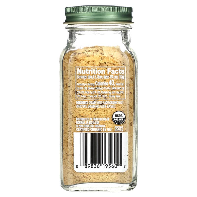 Simply Organic, Organic, Nutritional Yeast, 1.32 oz (37 g) 89836195609