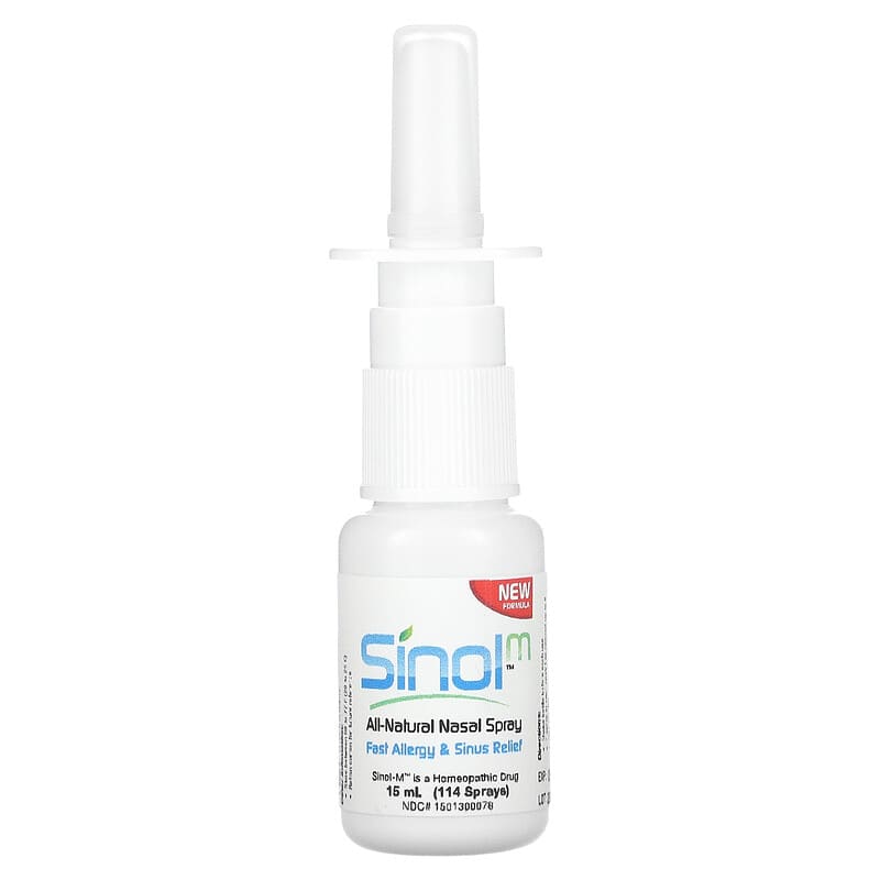 Sinol, SinolM, All-Natural Nasal Spray, Fast Allergy & Sinus Relief, 15 ml 315013000078