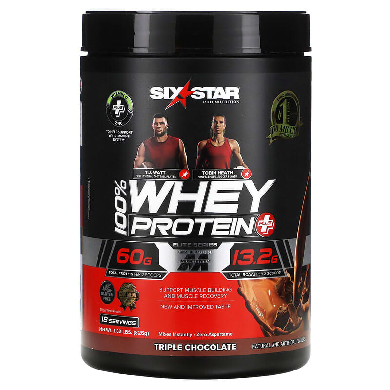 Six Star Elite Series 100% Whey Protein Plus Triple Chocolate 1.82 lbs (826 g) 631656716726
