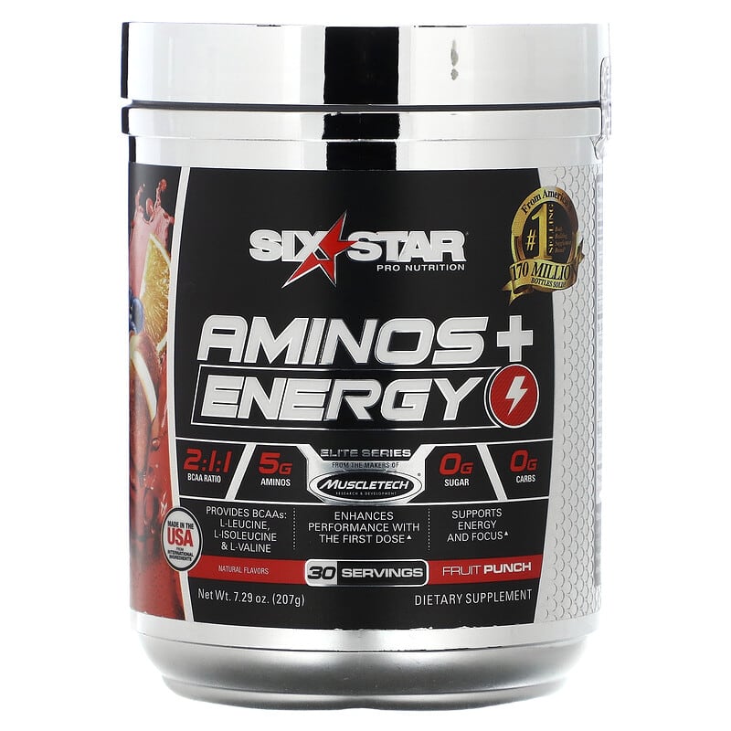 Six Star Elite Series Aminos + Energy Fruit Punch 7.29 oz (207 g) 631656711554