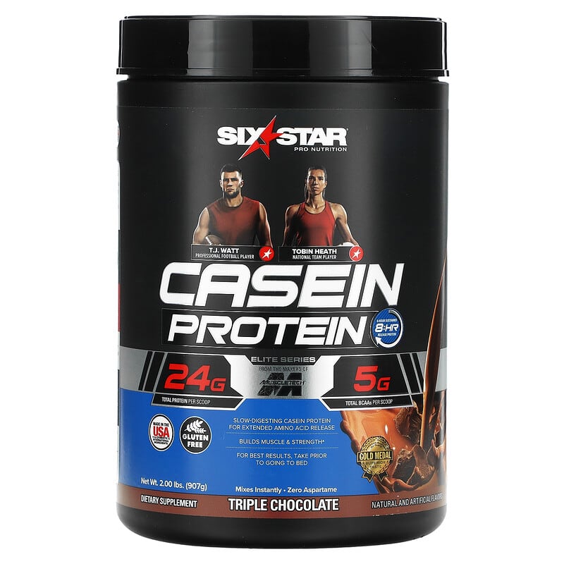 Six Star Elite Series Casein Protein Triple Chocolate 2 lbs (907 g) 631656707106