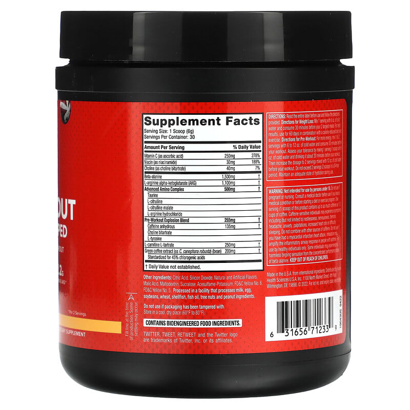 Six Star, Pre-Workout Explosion, Ripped, Peach Mango, 6.21 oz (176 g) 631656712339