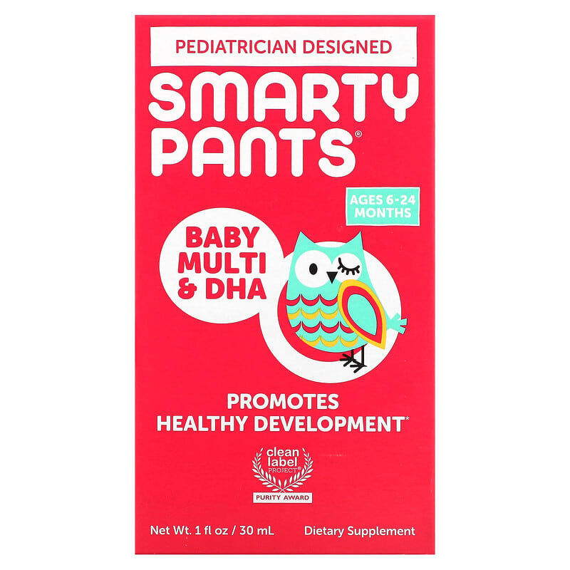SmartyPants Baby Multi & DHA Ages 6-24 Months 1 fl oz (30 ml) 817053022299