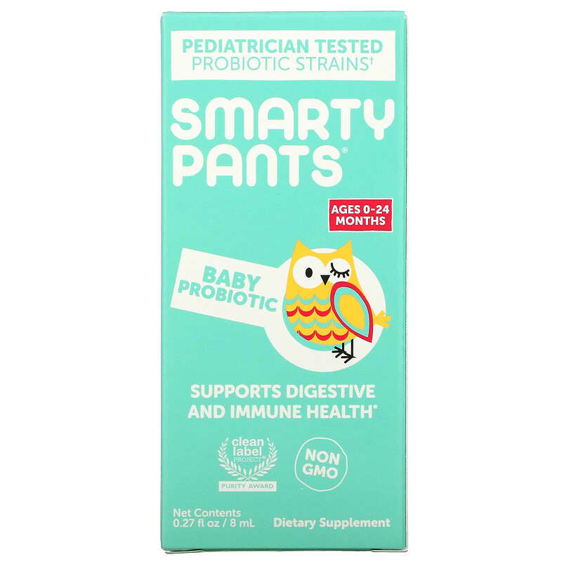 SmartyPants Baby Probiotic 0-24 Months Unflavored 0.27 fl oz (8 ml) 817053023456