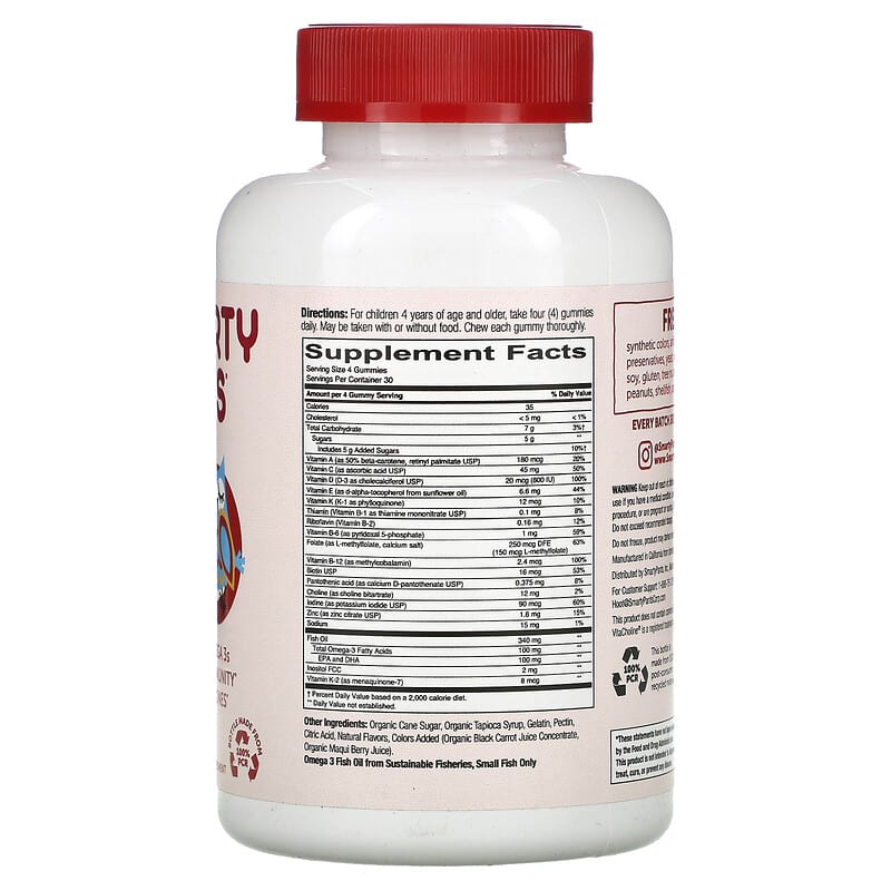 SmartyPants, Kids Formula, Multi and Omega 3s, Cherry Berry, 120 Gummies 817053020561