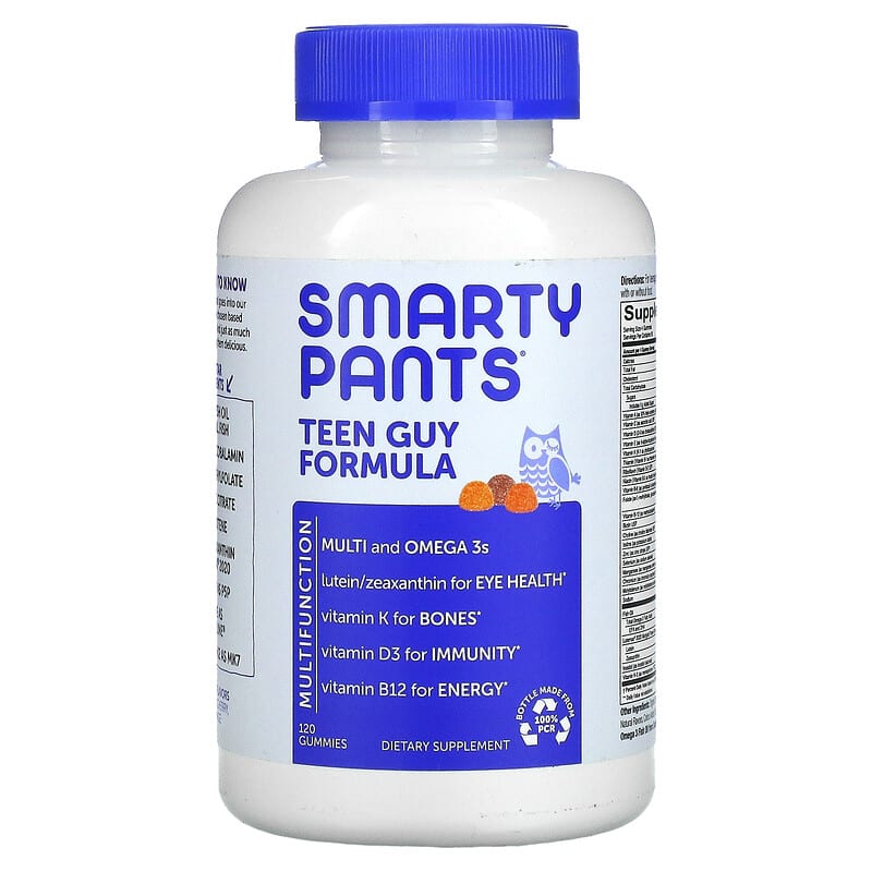 SmartyPants Teen Guy Formula Lemon Lime Cherry and Orange 120 Gummies 817053020677