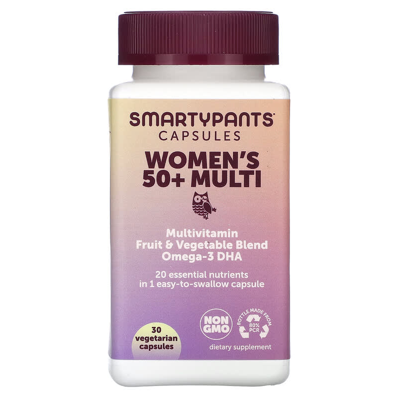 SmartyPants, Women's 50+ Multi, 30 Vegetarian Capsules 817053023203