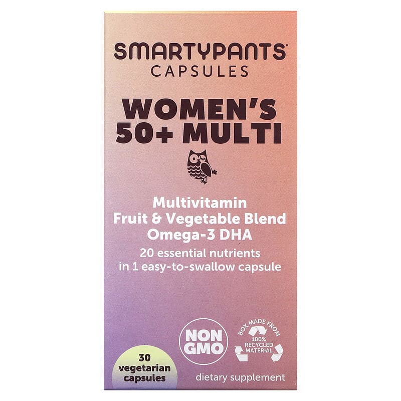 SmartyPants Women's 50+ Multi 30 Vegetarian Capsules 817053023203
