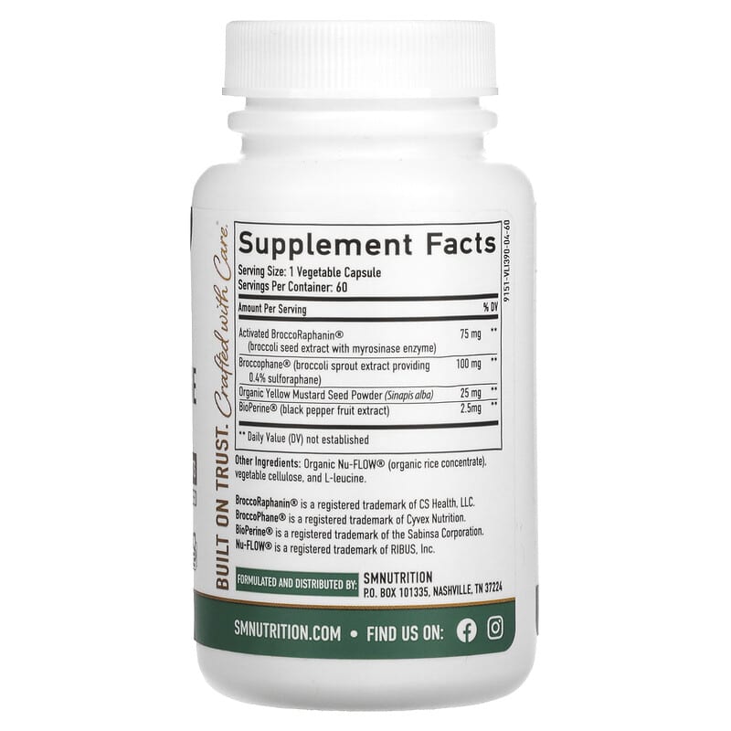 SMNutrition, Activated Sulforaphane Complex with Myrosinase & Mustard Seed , 60 Capsules 850005458166
