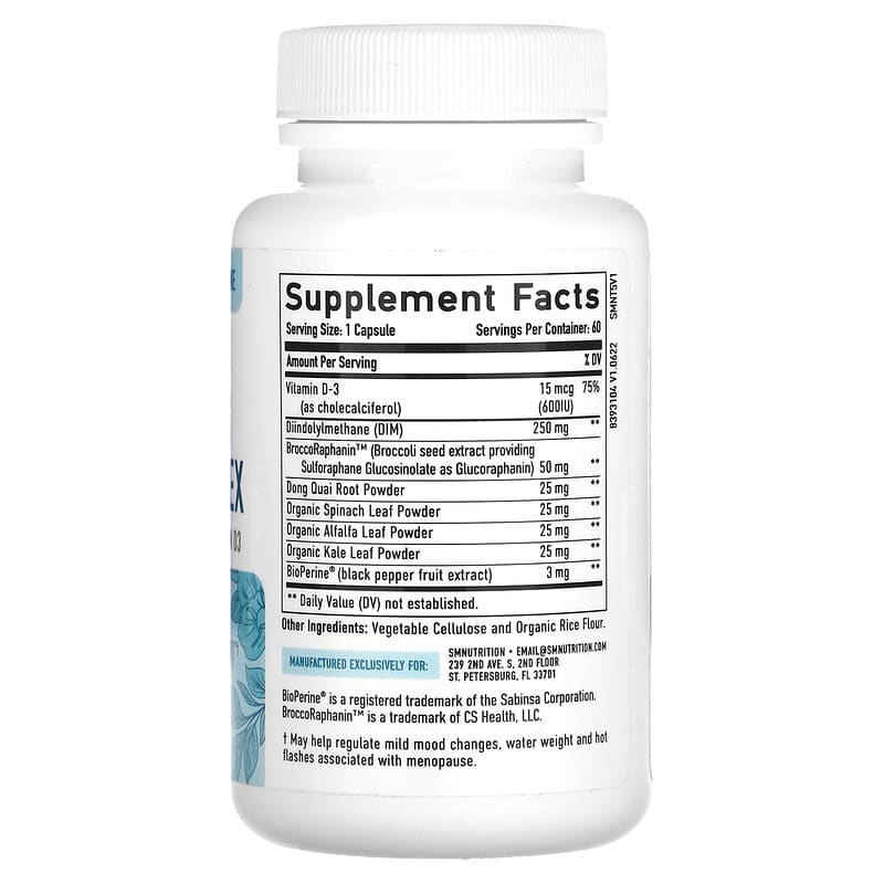 SMNutrition, Women's DIM Complex, 250 mg, 60 Capsules 850005458128