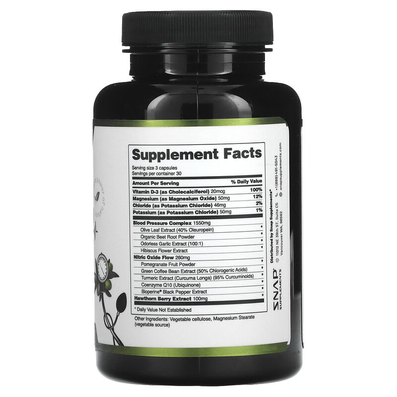 Snap Supplements, Heart Health, 90 Capsules 850039253195