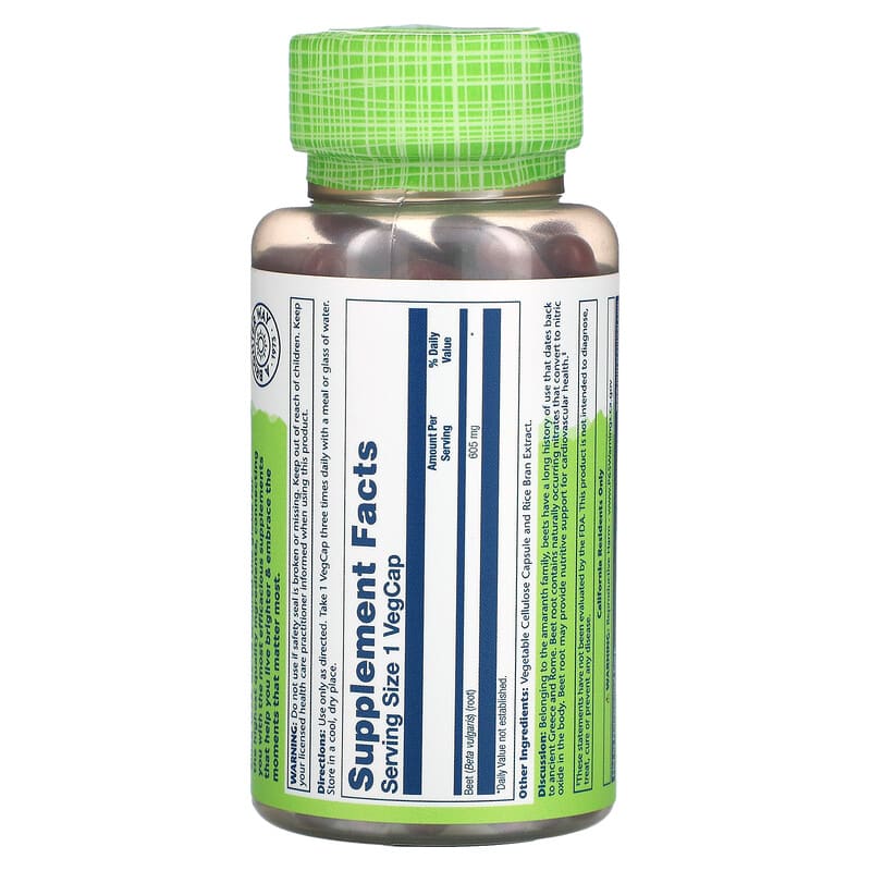 Solaray, Beet, 605 mg, 100 VegCaps 76280001600