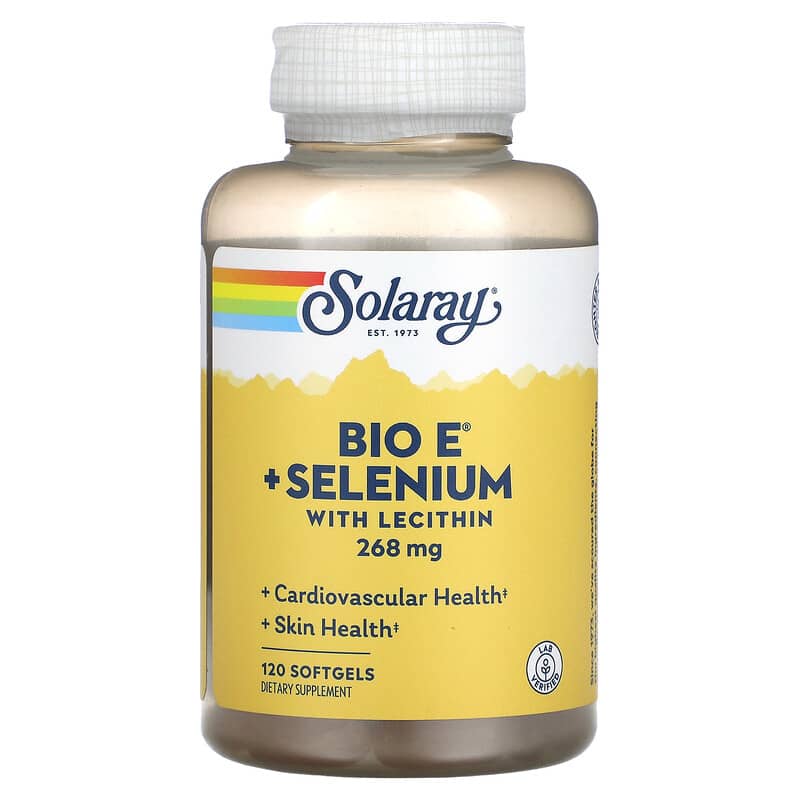 Solaray Bio E + Selenium with Lecithin 134 mg 120 Softgels 76280041699