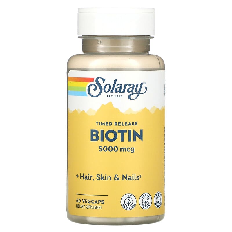 Solaray Biotin 5,000 mcg 60 VegCaps 76280435467