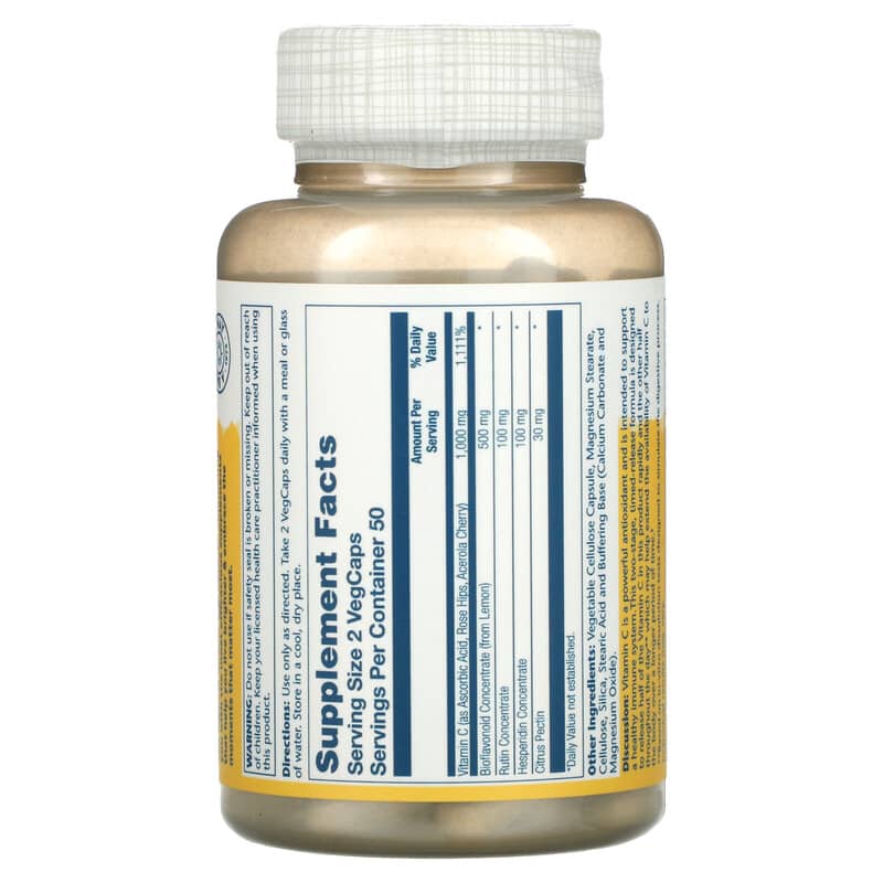 Solaray, Buffered Super Bio Vitamin C, 1,000 mg, 100 VegCaps 76280044607