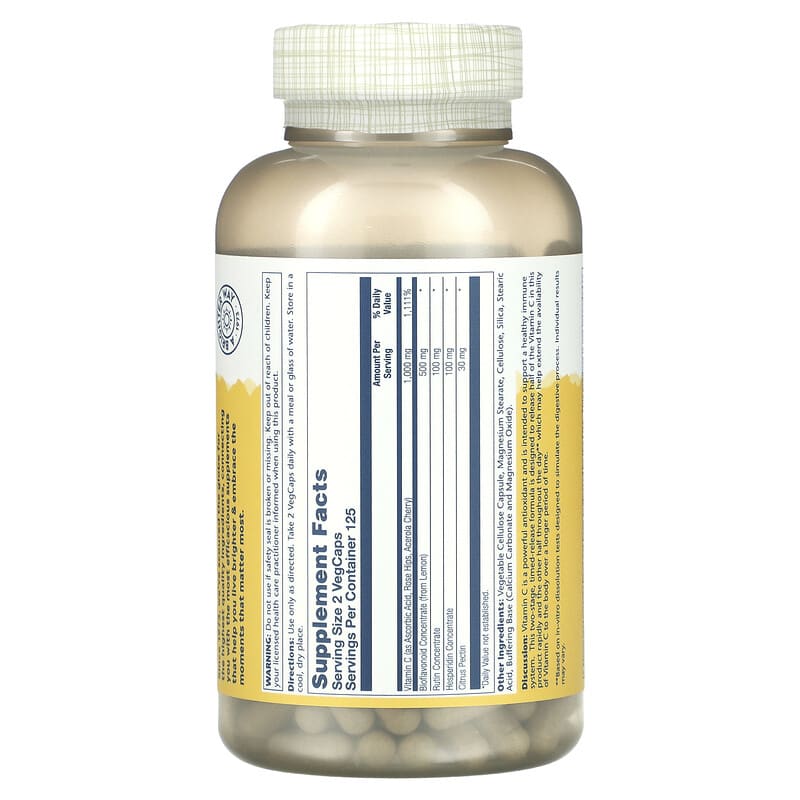 Solaray, Buffered Super Bio Vitamin C, 500 mg, 250 VegCaps 76280044614