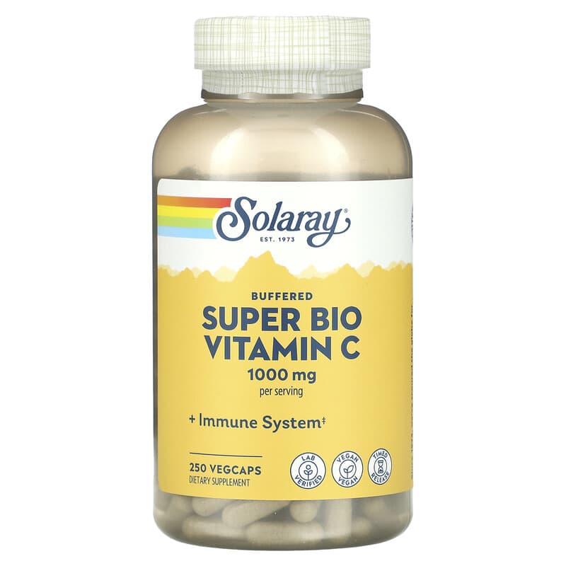 Solaray Buffered Super Bio Vitamin C 500 mg 250 VegCaps 76280044614