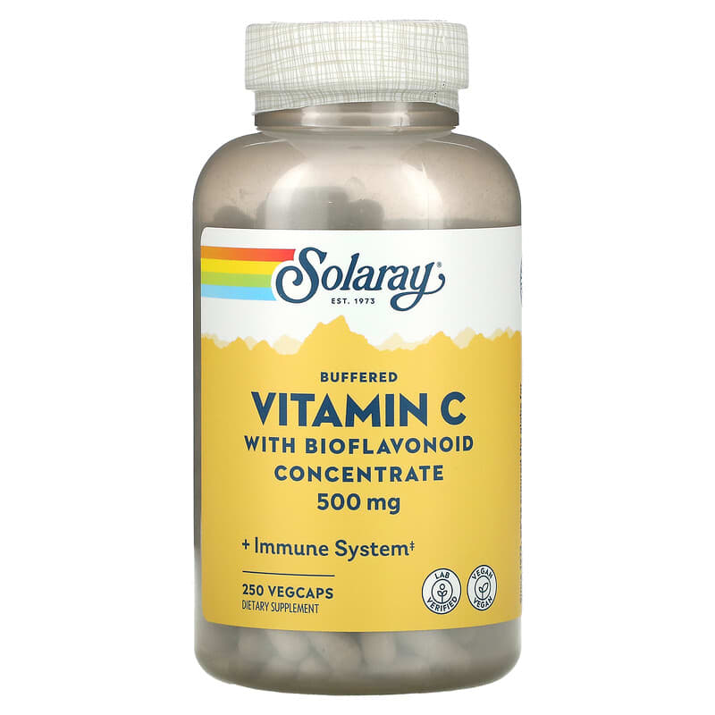Solaray Buffered Vitamin C with Bioflavonoid Concentrate 500 mg 250 VegCaps 76280044218