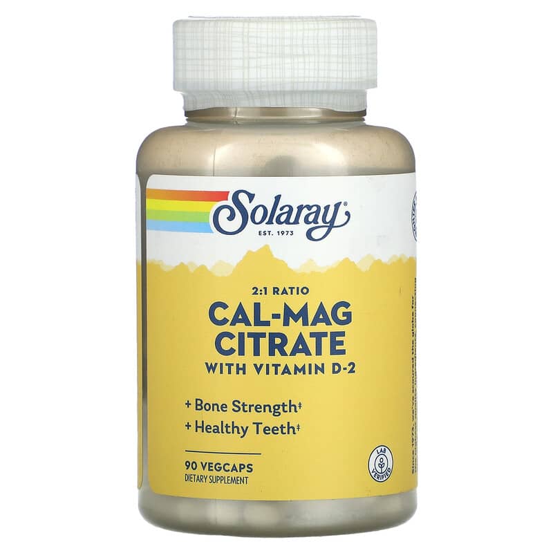 Solaray Cal-Mag Citrate with Vitamin D-2 2:1 Ratio 90 VegCaps 76280045260