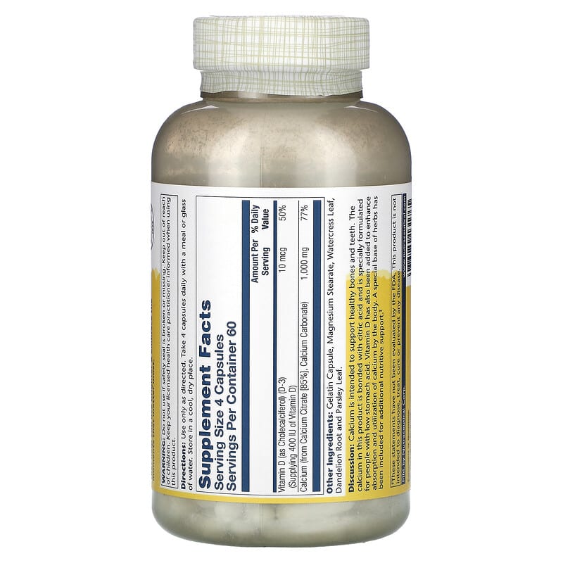 Solaray, Calcium Citrate with Vitamin D-3, 250 mg, 240 VegCaps 76280131765