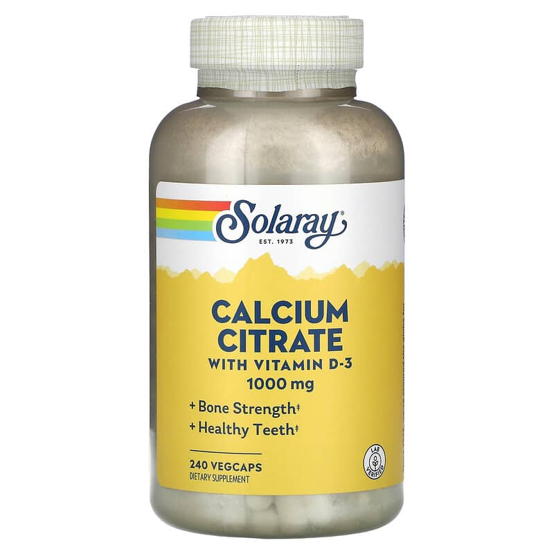 Solaray Calcium Citrate with Vitamin D-3 250 mg 240 VegCaps 76280131765