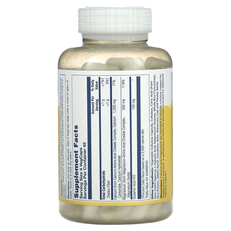 Solaray, Calcium Magnesium 2:1 Ratio, 180 VegCaps 76280045314