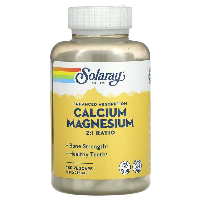Solaray Calcium Magnesium 2:1 Ratio 180 VegCaps 76280045314
