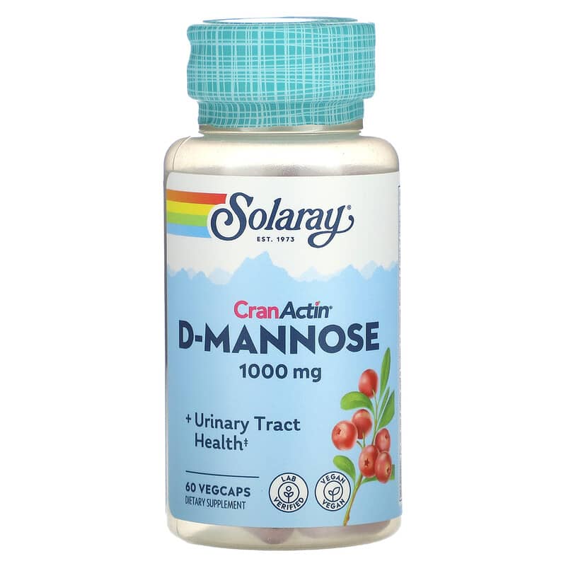 Solaray, CranActin D-Mannose, Urinary Tract Health, 1,000 mg, 60 VegCaps 76280117776