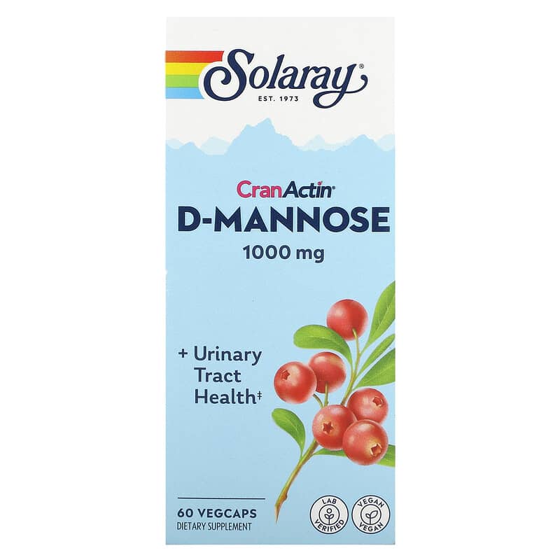 Solaray CranActin D-Mannose Urinary Tract Health 1,000 mg 60 VegCaps 76280117776