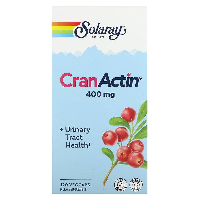 Solaray CranActin Urinary Tract Health 400 mg 120 VegCaps 76280008418