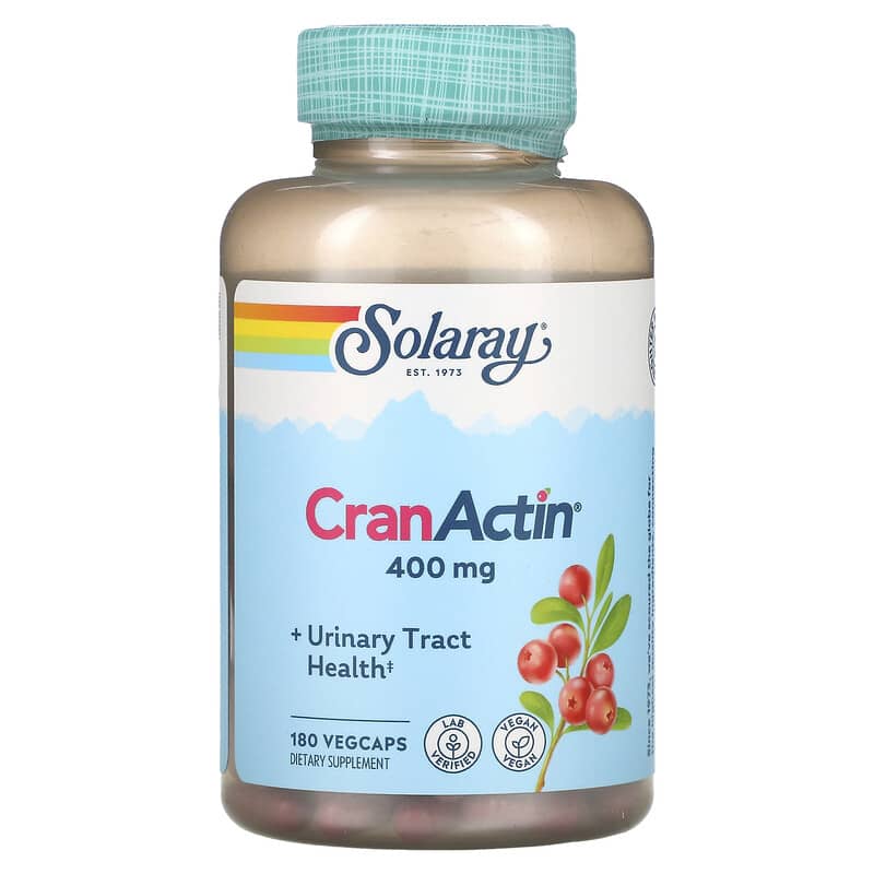 Solaray, CranActin, Urinary Tract Health, 400 mg, 180 VegCaps 76280084221