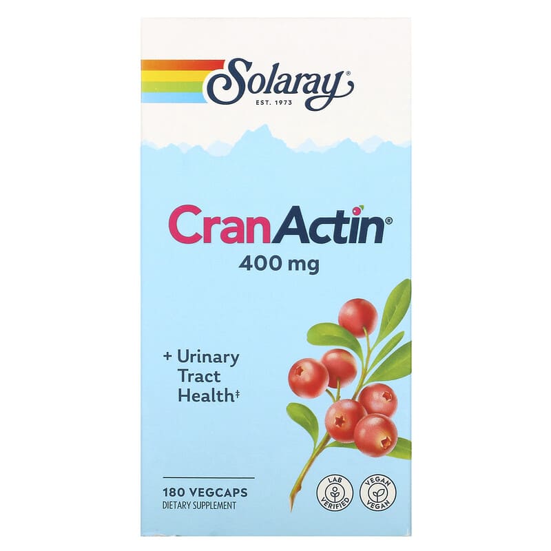 Solaray CranActin Urinary Tract Health 400 mg 180 VegCaps 76280084221