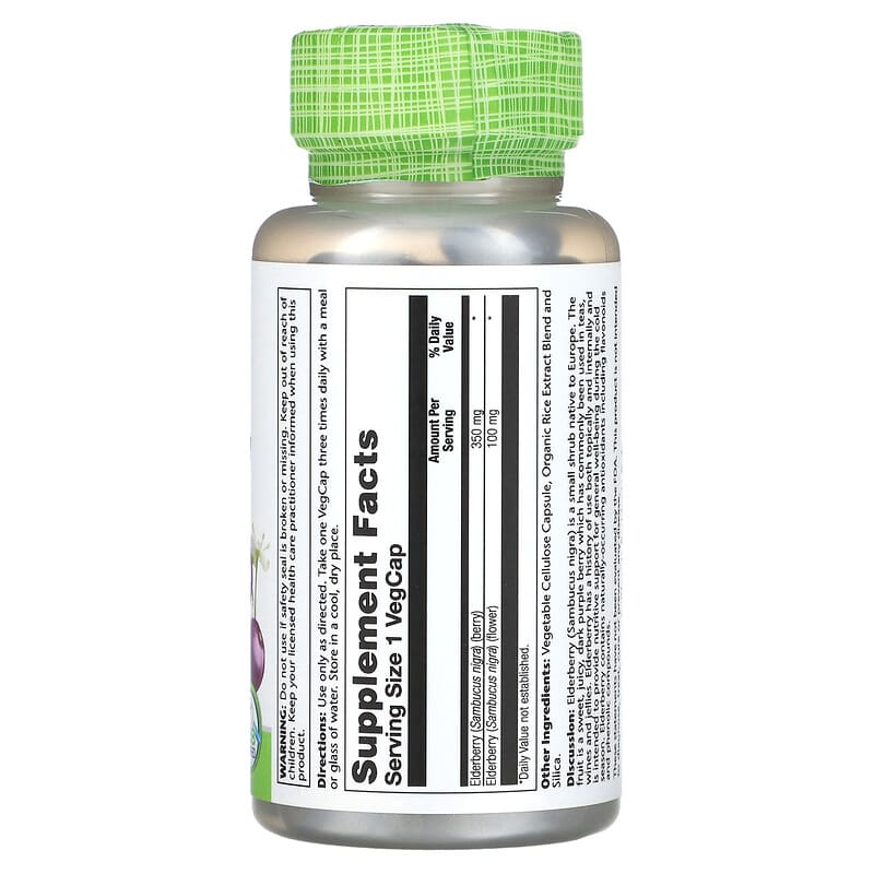 Solaray, Elderberry, 450 mg, 100 VegCaps 76280124453
