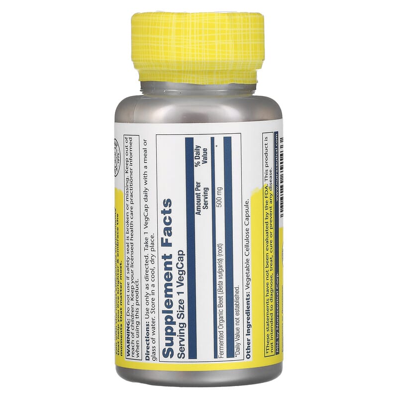 Solaray, Fermented Beet, 500 mg, 100 VegCaps 76280791433