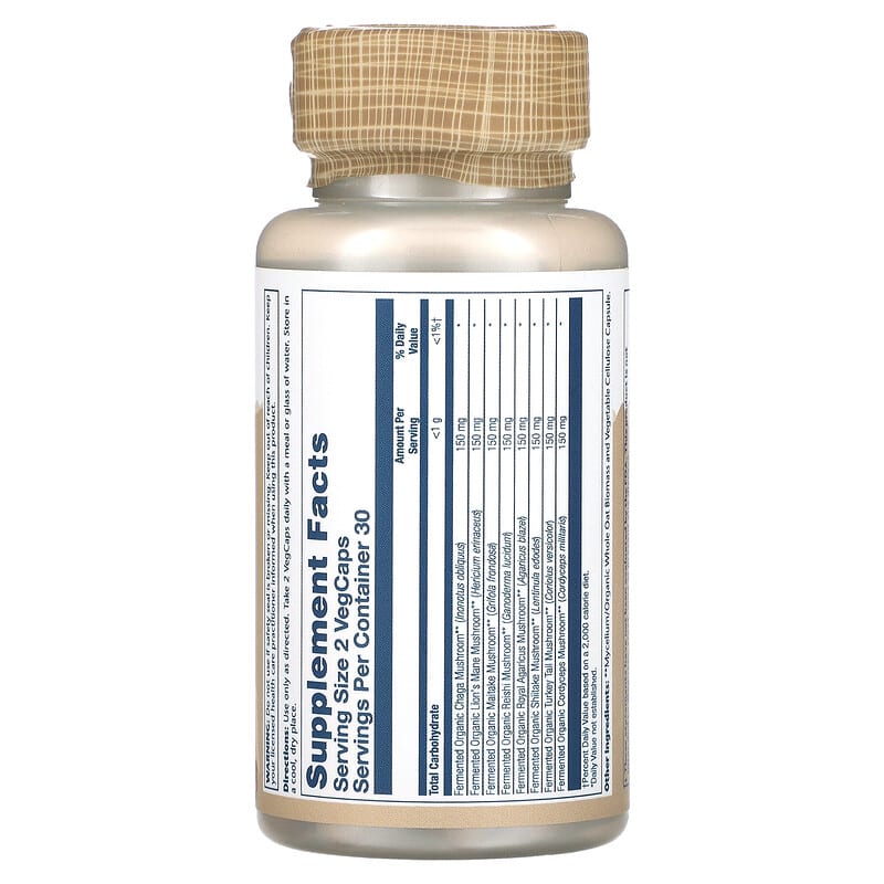 Solaray, Fermented Mushroom Complete, 600 mg, 60 VegCaps 76280953794