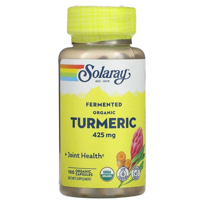 Solaray Fermented Organic Turmeric 425 mg 100 Organic Capsules 76280717051