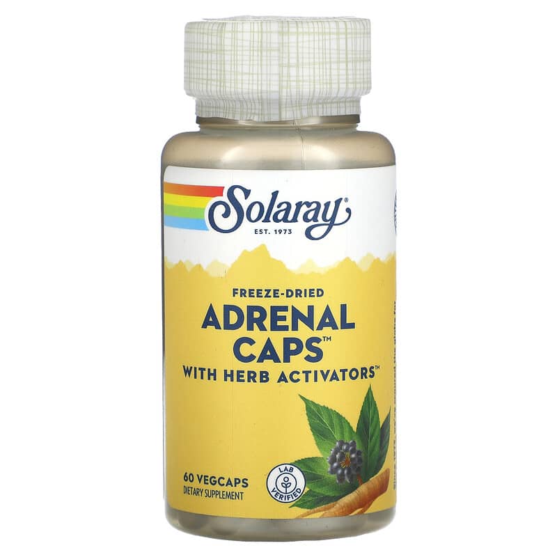 Solaray Freeze-Dried Adrenal Caps with Herb Activators 60 VegCaps 76280051001