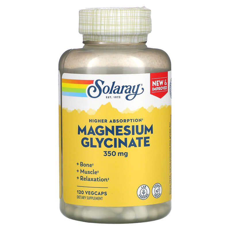Solaray High Absorption Magnesium Glycinate 350 mg 120 VegCaps 76280549010