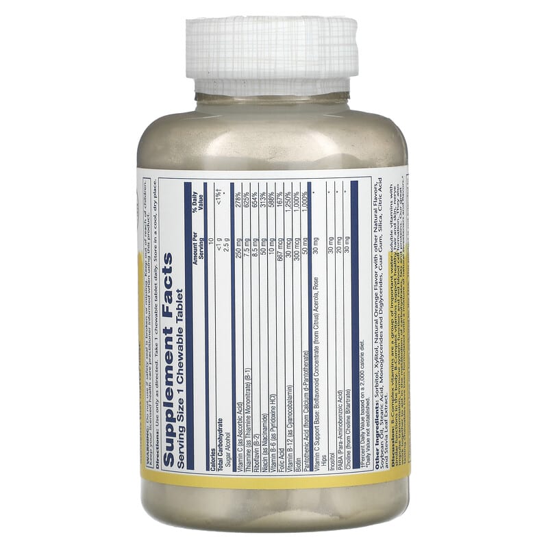 Solaray, High Potency B-Complex, Natural Orange, 50 Chewables 76280406207