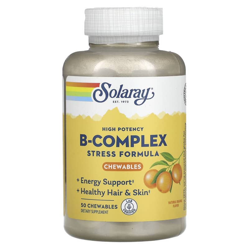 Solaray High Potency B-Complex Natural Orange 50 Chewables 76280406207