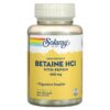 Solaray High Potency Betaine HCL with Pepsin 650 mg 100 VegCaps 76280048148
