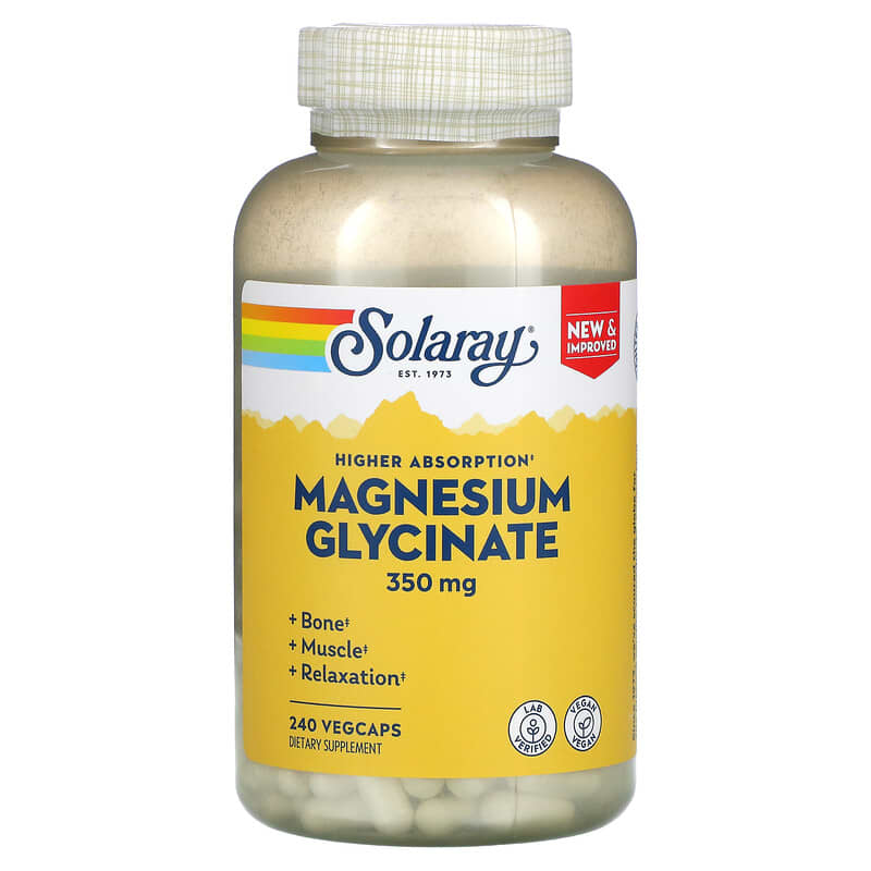 Solaray Higher Absorption Magnesium Glycinate 350 mg 240 VegCaps 76280895049