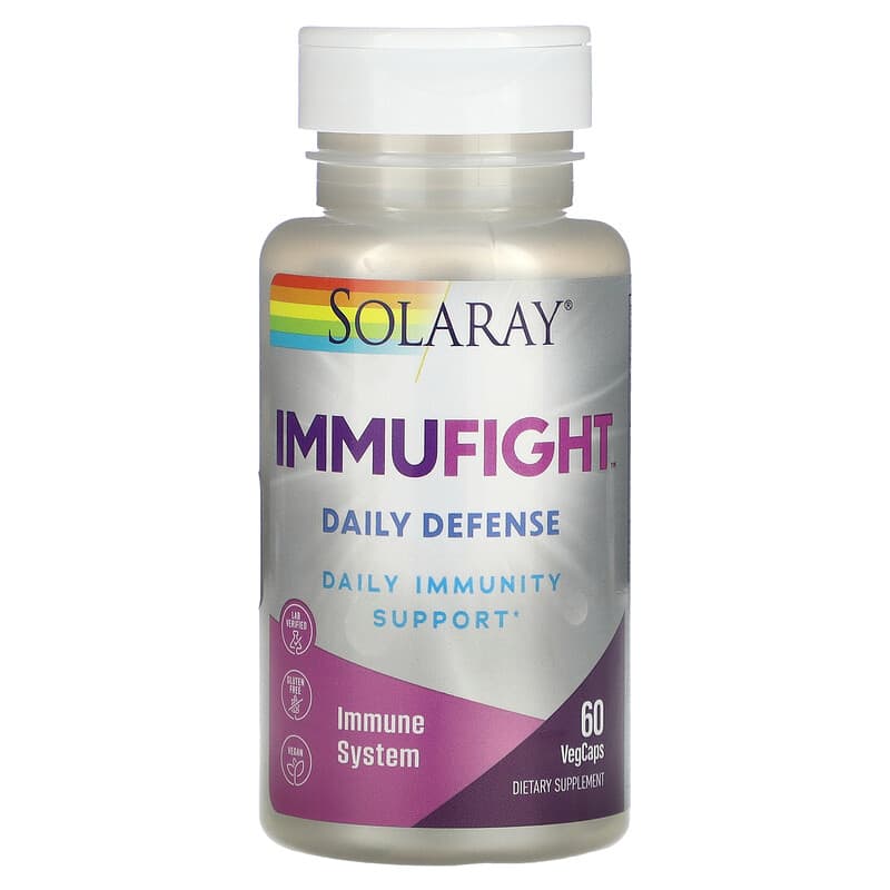 Solaray, ImmuFight, Daily Defense, 60 VegCaps 76280370201